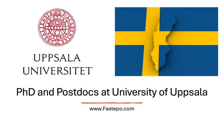 Fully Funded PhD and Postdoc Vacancies at the University of Uppsala